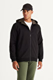Slim Fit Dar Kesim Kapüşonlu Pamuklu Sweatshirt