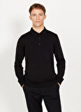 Altınyıldız Classics Polo Yaka Standart Siyah Erkek Kazak 4A4924100059