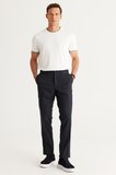 Comfort Fit Rahat Kesim Beli Lastikli Desenli Esnek Pantolon
