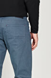 Slim Fit Dar Kesim 5 Cepli Desenli Pamuklu Pantolon