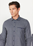 Altınyıldız Classics Slim Fit Klasik Yaka Lacivert - Gri Erkek Gömlek 4A2024100025