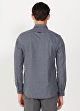 Altınyıldız Classics Slim Fit Klasik Yaka Lacivert - Gri Erkek Gömlek 4A2024100025
