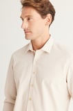 Slim Fit Dar Kesim Klasik Yaka Organik Pamuk Karışımlı Gömlek
