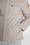 Standart Fit Normal Kesim Dik Yaka Desenli Overcoat