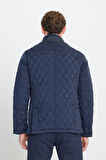 Standart Fit Normal Kesim Dik Yaka Desenli Overcoat