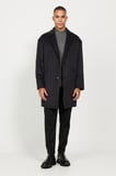 Oversize Fit Bol Kesim Mono Yaka Desenli Palto