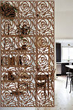 Lucena Ahşap Seperatör Sarkıt Panel Paravan Levha Seti 4 Adet Lazer Desen Seçenekli - 019