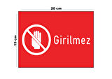 Lucena Metal Girilmez 15 cm x 20 cm Uyarı Levhası Yönlendirme Tabelası