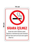 Lucena Metal Sigara İçilmez 15 cm x 20 cm Uyarı Levhası Yönlendirme Tabelası