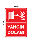 Lucena Metal Yangın Dolabı 15 cm x 20 cm Uyarı Levhası Yönlendirme Tabelası