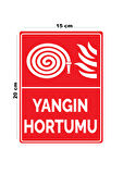 Lucena Metal Yangın Hortumu 15 cm x 20 cm Uyarı Levhası Yönlendirme Tabelası