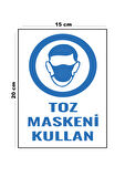 Lucena Metal Toz Maskeni Kullan 15 cm x 20 cm Uyarı Levhası Yönlendirme Tabelası