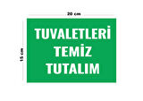 Lucena Metal Tuvaletleri Temiz Tutalım 15 cm x 20 cm Uyarı Levhası Yönlendirme Tabelası