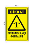 Lucena Metal Devrilmeye Karşı Önlem 15 Cm x 20 Cm Uyarı Levhası Yönlendirme Tabelası