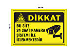 Lucena Metal Dikkat Bu Site 24 Saat Kamera Sistemi İle İzlenmektedir 15 Cm x 20 Cm Uyarı Levhası Yönlendirme Tabelası