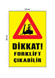 Lucena Metal Dikkat Forklift Çıkabilir 15 Cm x 20 Cm Uyarı Levhası Yönlendirme Tabelası