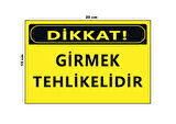 Lucena Metal Dikkat Girmek Tehlikelidir 15 Cm x 20 Cm Uyarı Levhası Yönlendirme Tabelası