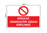 Lucena Metal Dikkat Jeneratör Odası Girilmez 15 Cm x 20 Cm Uyarı Levhası Yönlendirme Tabelası
