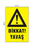 Lucena Metal Dikkat Yavaş 15 Cm x 20 Cm Uyarı Levhası Yönlendirme Tabelası