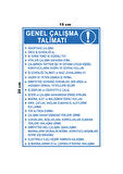 Lucena Metal Genel Çalışma Talimatı 15 Cm x 20 Cm Uyarı Levhası Yönlendirme Tabelası