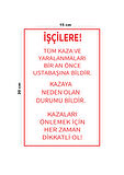 Lucena Metal İşçi Uyarı Levhası 15 Cm x 20 Cm Uyarı Levhası Yönlendirme Tabelası