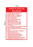 Lucena Metal Mazot Dolum Talimatı 15 Cm x 20 Cm Uyarı Levhası Yönlendirme Tabelası