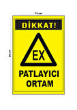 Lucena Metal Patlayıcı Ortam 15 Cm x 20 Cm Uyarı Levhası Yönlendirme Tabelası