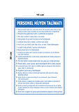 Lucena Metal Personel Hijyen Talimatı 15 Cm x 20 Cm Uyarı Levhası Yönlendirme Tabelası