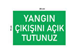 Lucena Metal Yangın Çıkışını Açık Tutunuz 15 Cm x 20 Cm Uyarı Levhası Yönlendirme Tabelası