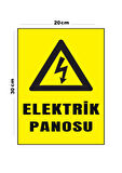 Metal Elektrik Panosu 20cm x 30cm A4 Büyüklüğünde Uyarı Levhası Yönlendirme Tabelası