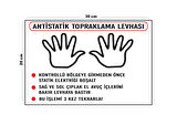 Metal Antistatik Topraklama Levhası 20cm x 30cm A4 Büyüklüğünde Uyarı Levhası Yönlendirme Tabelası