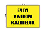 Metal En İyi Yatırım Kalitedir 20cm x 30cm A4 Büyüklüğünde Uyarı Levhası Yönlendirme Tabelası