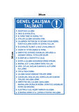 Metal Genel Çalışma Talimatı 20cm x 30cm A4 Büyüklüğünde Uyarı Levhası Yönlendirme Tabelası