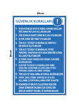 Metal Güvenlik Kuralları 20cm x 30cm A4 Büyüklüğünde Uyarı Levhası Yönlendirme Tabelası