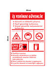 Metal İş Yerinde Güvenlik 20cm x 30cm A4 Büyüklüğünde Uyarı Levhası Yönlendirme Tabelası