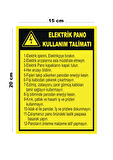 Metal Elektrik Pano Kullanım Talimatı 15cm x 20cm Uyarı Levhası Yönlendirme Tabelası