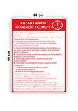 Metal Kazan Dairesi Güvenlik Talimatı 30 cm x 40 cm A3 Büyüklüğünde Uyarı Levhası Yönlendirme Tabela