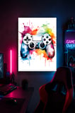 Renkli Oyun Kumandası Metal Duvar Tablosu Gamer Oda Dekoru Modern Sanat 20x30 cm A4 Boyutunda