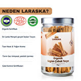 Organik Seylon - Seylan Çubuk Tarçın 75g- Organic Ceylon Cinnamon Sticks 75g Cam 