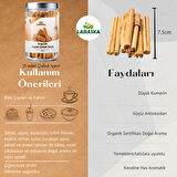 Organik Seylon - Seylan Çubuk Tarçın 75g- Organic Ceylon Cinnamon Sticks 75g Cam 