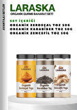 Organik Baharat Seti Organik Zerdeçal 50g Organik Zencefil 50g Organik Karabiber 50g Avantajlı Set 