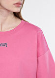 Mavi Logo Baskılı Pembe Crop Tişört 1611585-84670