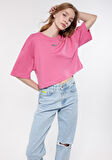 Mavi Logo Baskılı Pembe Crop Tişört 1611585-84670