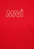 Mavi Logo Baskılı Kırmızı Tişört 1611592-82054
