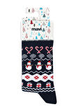 Mavi Yılbaşı Temalı Lacivert Çorap 1912195-70500