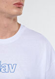 Mavi Miav Baskılı Beyaz Tişört 0611704-620