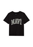 Mavi Logo Baskılı Siyah Tişört 6610030-900