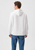 Mavi Logo Baskılı Kapüşonlu Beyaz Sweatshirt 0611721-620