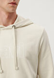 Mavi Logo Baskılı Kapüşonlu Bej Sweatshirt 065606-70134
