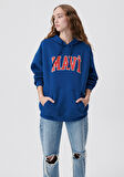 Mavi Logo Baskılı Kapüşonlu Lacivert Sweatshirt 1600361-82625